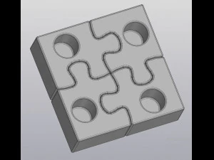 Blumentopf 4 Teile gel&ouml;stes Puzzle 3D Druckmodell