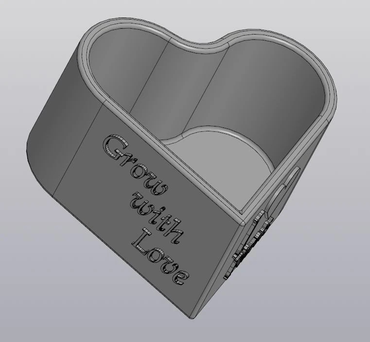 flowerpot heart 3D Print Model .c4d .max .obj .3ds .fbx .stl .blend 