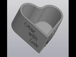 cuore del vaso di fiori Modello di stampa 3D