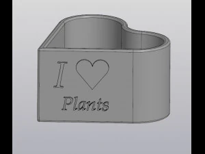 flowerpot heart 3D Print Model