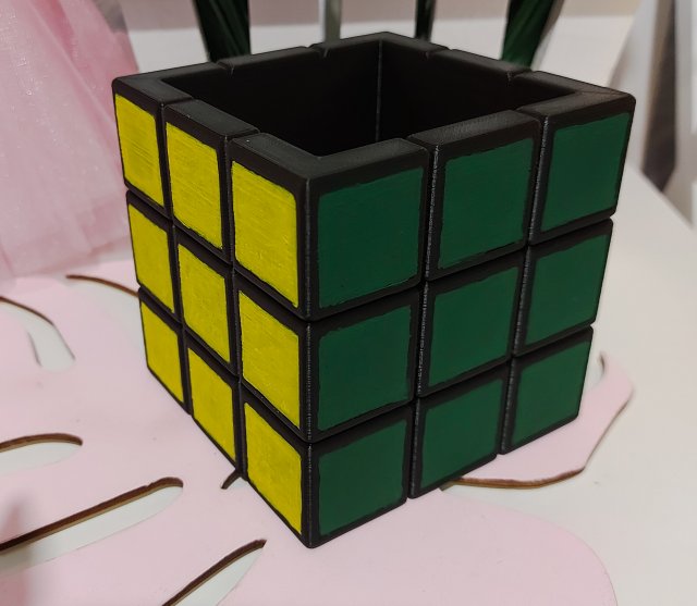 flowerpot rubiks cube 3D Baskı Modeli .c4d .max .obj .3ds .fbx .stl .blend 
