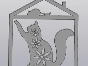 подвесная ключница кошка мышь 3D Принт Модель