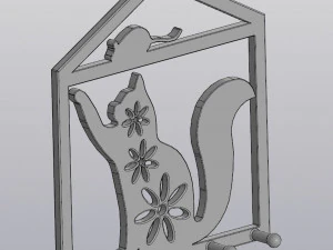 hanging key holder cat mouse 3D Print Model