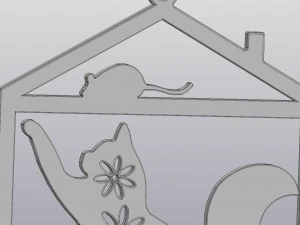 hanging key holder cat mouse 3D Print Model