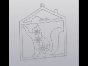 hanging key holder cat mouse 3D Print Model