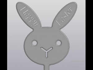 cupcake topper happy easter bunny 3D Print Model