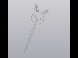 cupcake topper happy easter bunny Modello di stampa 3D