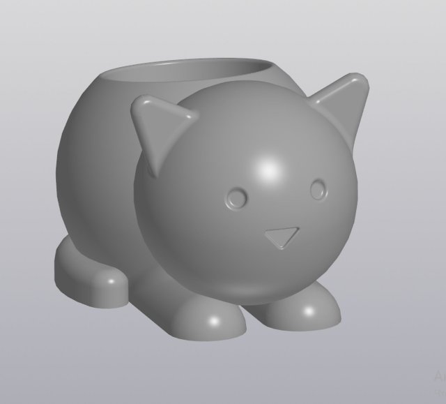 flowerpot cat Modello di stampa 3D .c4d .max .obj .3ds .fbx .stl .blend