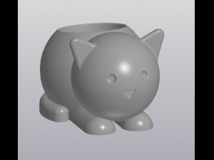 flowerpot cat Modelo de impresión 3D