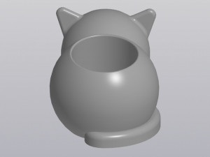 flowerpot cat Modello di stampa 3D