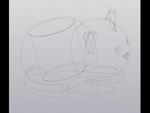 flowerpot cat Modello di stampa 3D
