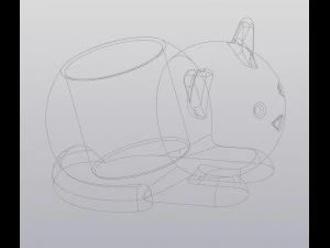 flowerpot cat 3D Print Model