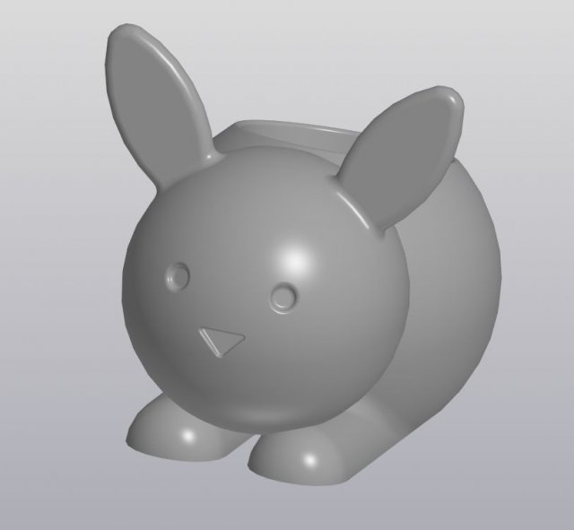 flowerpot bunny Model do druku 3D .c4d .max .obj .3ds .fbx .stl .blend 