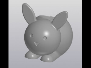 flowerpot bunny 3D Print Model