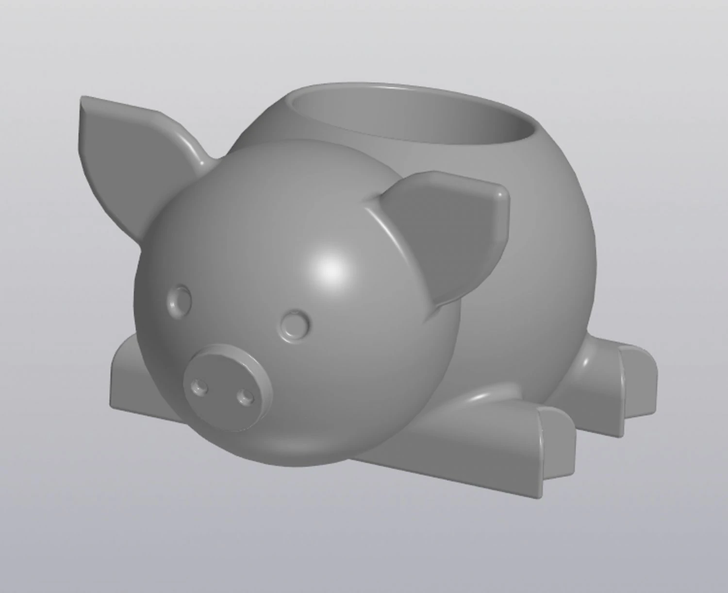 flowerpot pig 3D Print Model .c4d .max .obj .3ds .fbx .stl .blend 