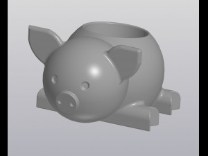 flowerpot pig 3D 프린트 모델