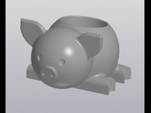 flowerpot pig 3D Print Model