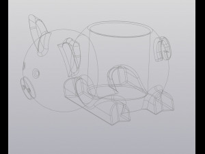 flowerpot pig 3Dプリントモデル