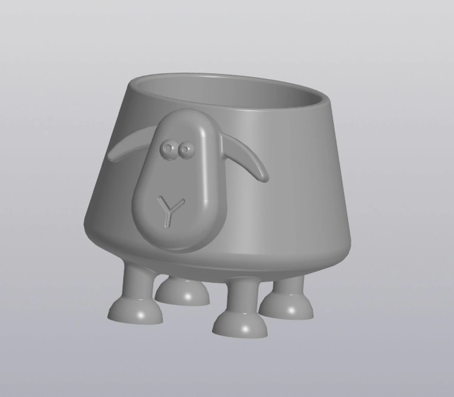 flowerpot crazy sheep 3D Print Model .c4d .max .obj .3ds .fbx .stl .blend 