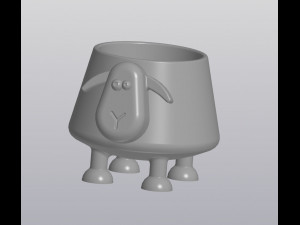 flowerpot crazy sheep 3D-printmodel
