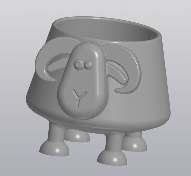 flowerpot crazy ram Modelo de Impressão 3D .c4d .max .obj .3ds .fbx .stl .blend 