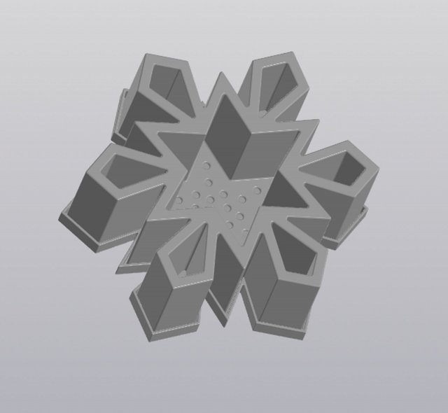 flowerpot snowflake 3D प्रिंट मॉडल .c4d .max .obj .3ds .fbx .stl .blend 