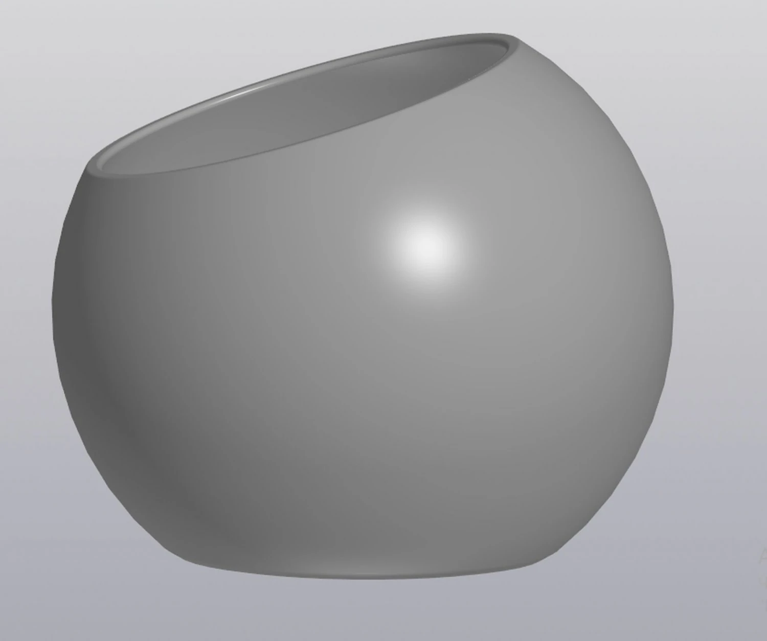 flowerpot truncated sphere 3D Print Model .c4d .max .obj .3ds .fbx .stl .blend 
