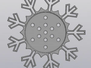 bloempot sneeuwvlok 3D printmodel