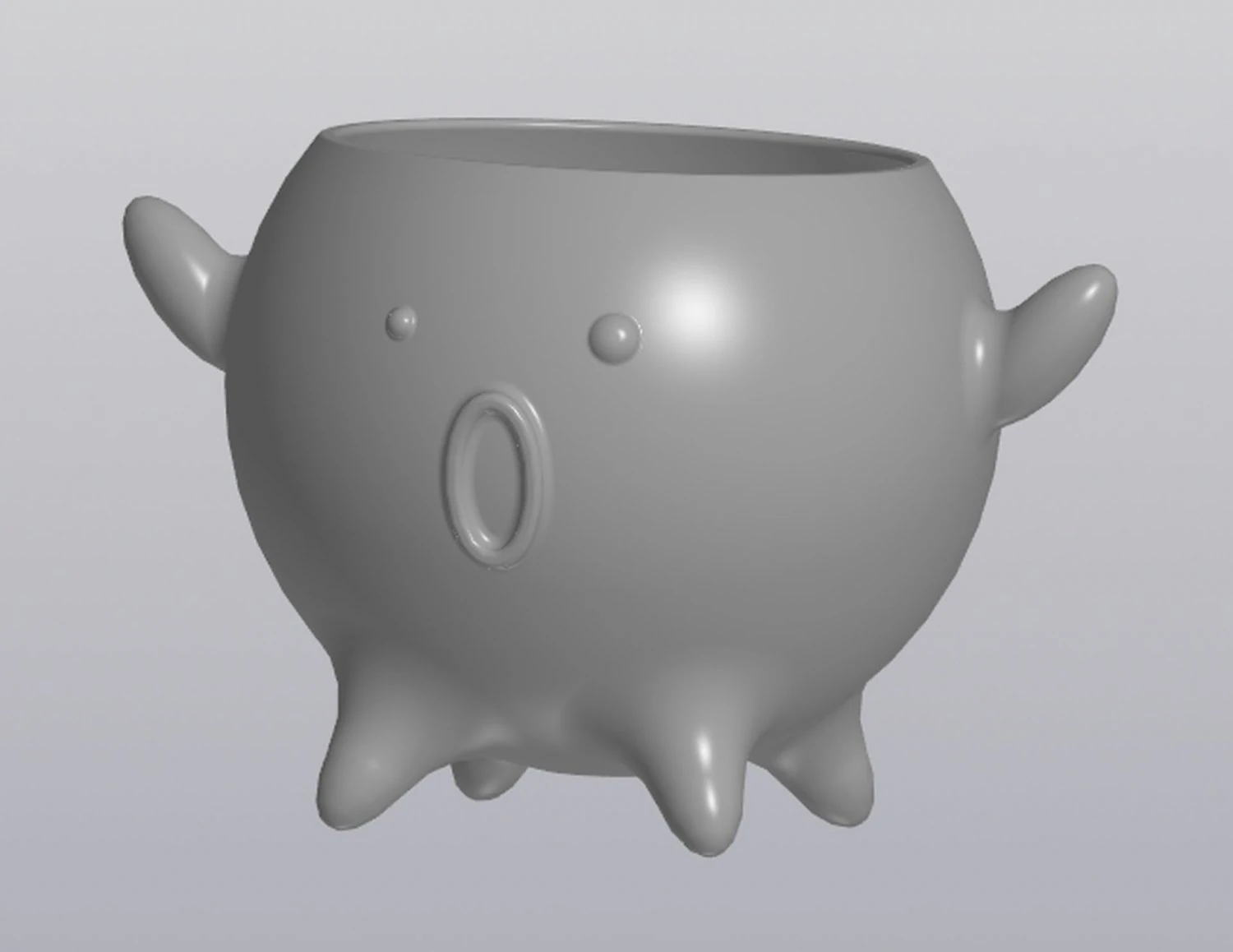 scared flowerpot 3D Print Model .c4d .max .obj .3ds .fbx .stl .blend 
