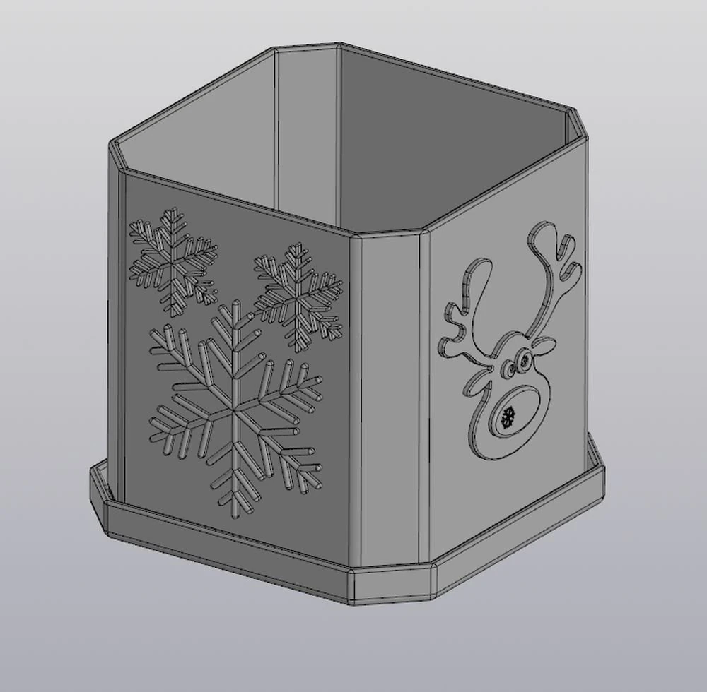 flowerpot winter holidays 3D Print Model .c4d .max .obj .3ds .fbx .stl .blend 
