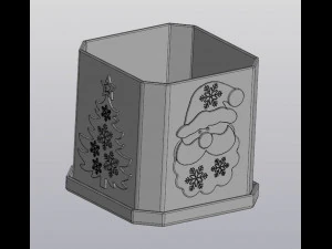 flowerpot winter holidays 3D Print Model