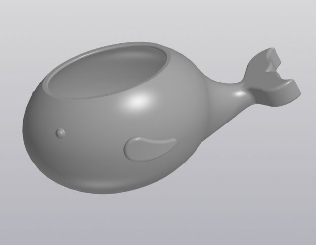 flowerpot whale 3D Print Model .c4d .max .obj .3ds .fbx .stl .blend 