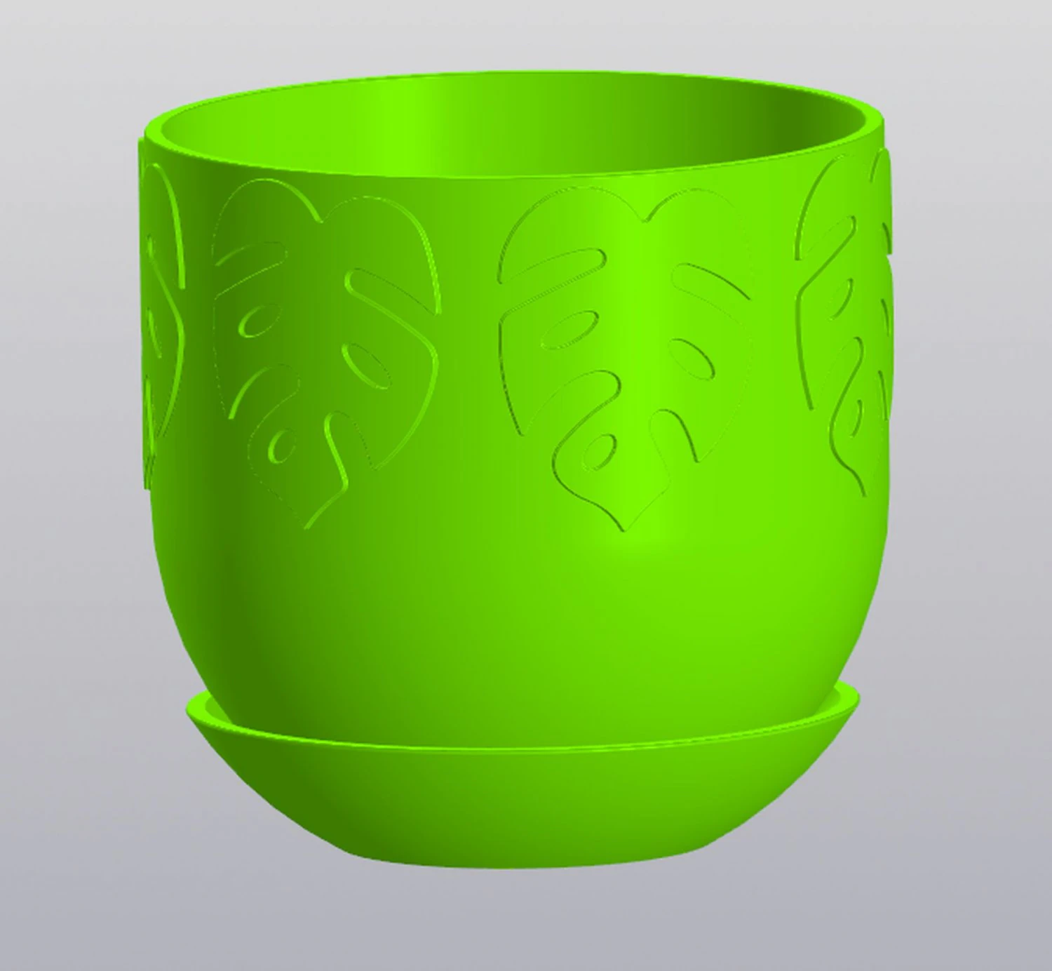 Flowerpot monstera 3D Print Model .c4d .max .obj .3ds .fbx .stl .blend 