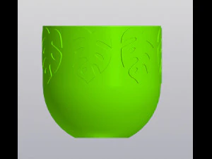Flowerpot monstera 3D Print Model