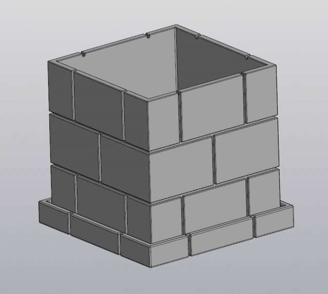 flowerpot brickwork 3D Принт Модель .c4d .max .obj .3ds .fbx .stl .blend 