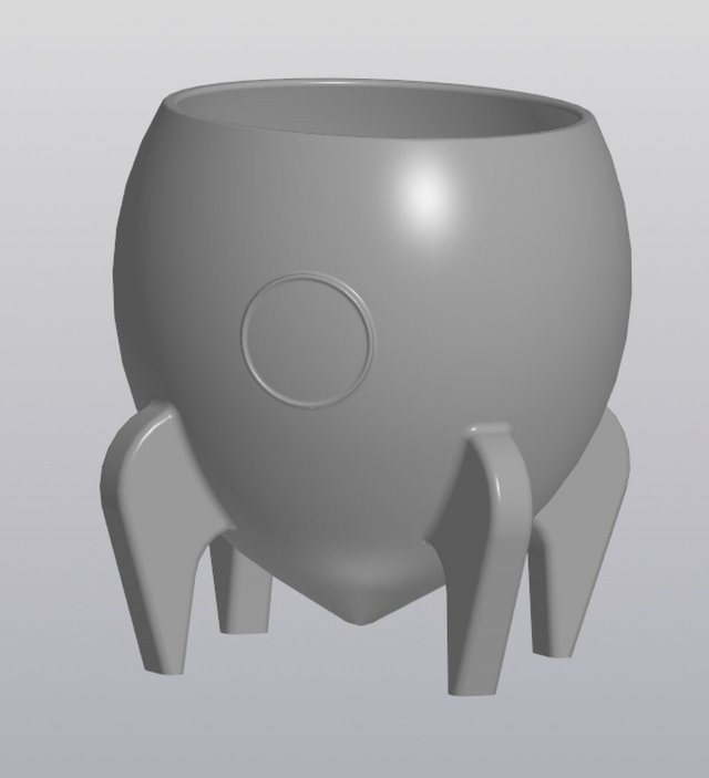 flowerpot rocket 3D 프린트 모델 .c4d .max .obj .3ds .fbx .stl .blend 