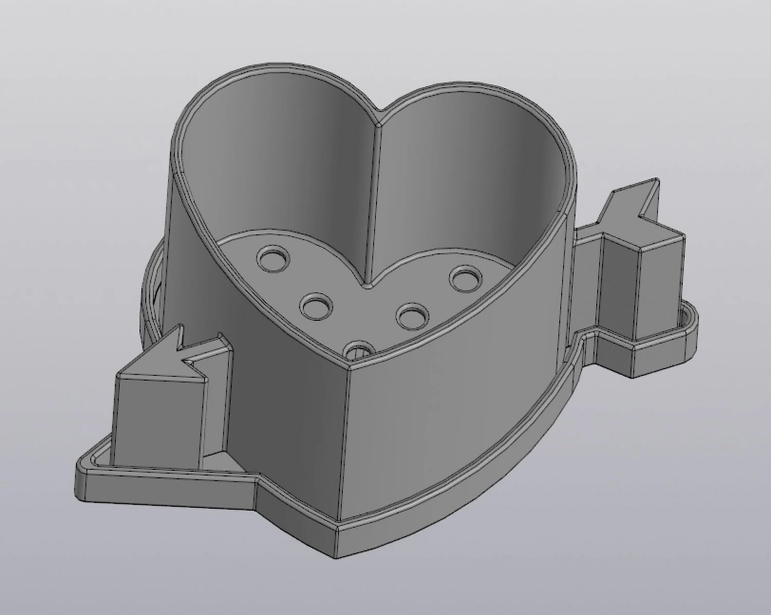 flowerpot heart arrow 3D Print Model .c4d .max .obj .3ds .fbx .stl .blend 