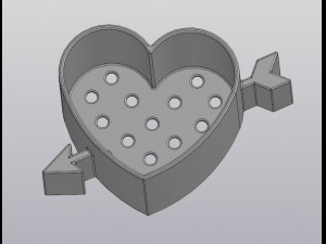 flowerpot heart arrow Modelo de Impressão 3D