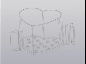 flowerpot heart arrow 3D Print Model