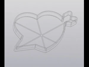 flowerpot heart arrow 3D Print Model