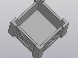 wooden flowerpot 3D Print Model