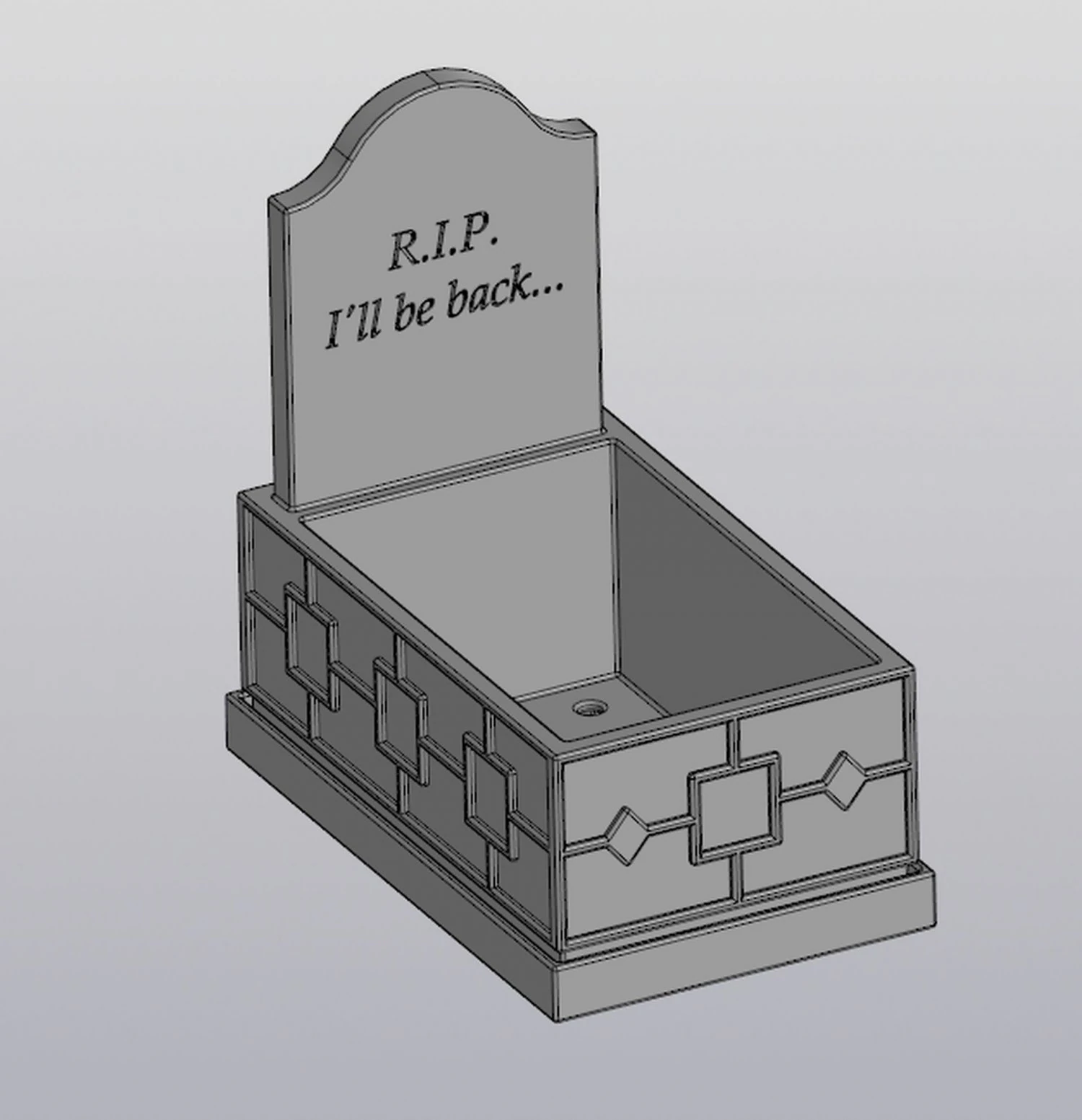 flowerpot grave 3D Print Model .c4d .max .obj .3ds .fbx .stl .blend 