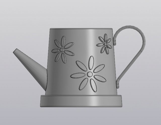 Flowerpot watering can with daisies 3D Принт Модель .c4d .max .obj .3ds .fbx .stl .blend 