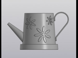 Flowerpot watering can with daisies 3D Print Model