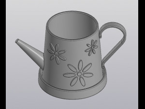 Flowerpot watering can with daisies 3D Принт Модель