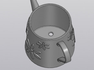 Flowerpot watering can with daisies 3D Принт Модель