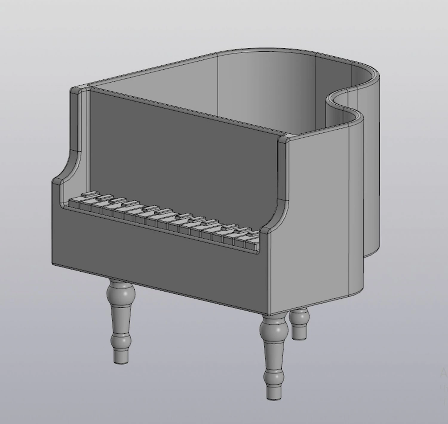 flowerpot holder for small things piano 3D Print Model .c4d .max .obj .3ds .fbx .stl .blend 