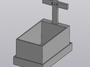 gothic flowerpot grave and cross 3D Принт Модель