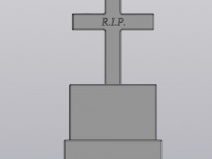 gothic flowerpot grave and cross 3D Print Model