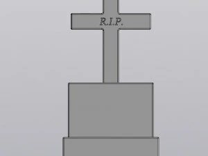 gothic flowerpot grave and cross 3D Print Model